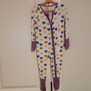 Emerson And Friends 18-24m Heart Zip Purple Bamboo Pj Pajamas